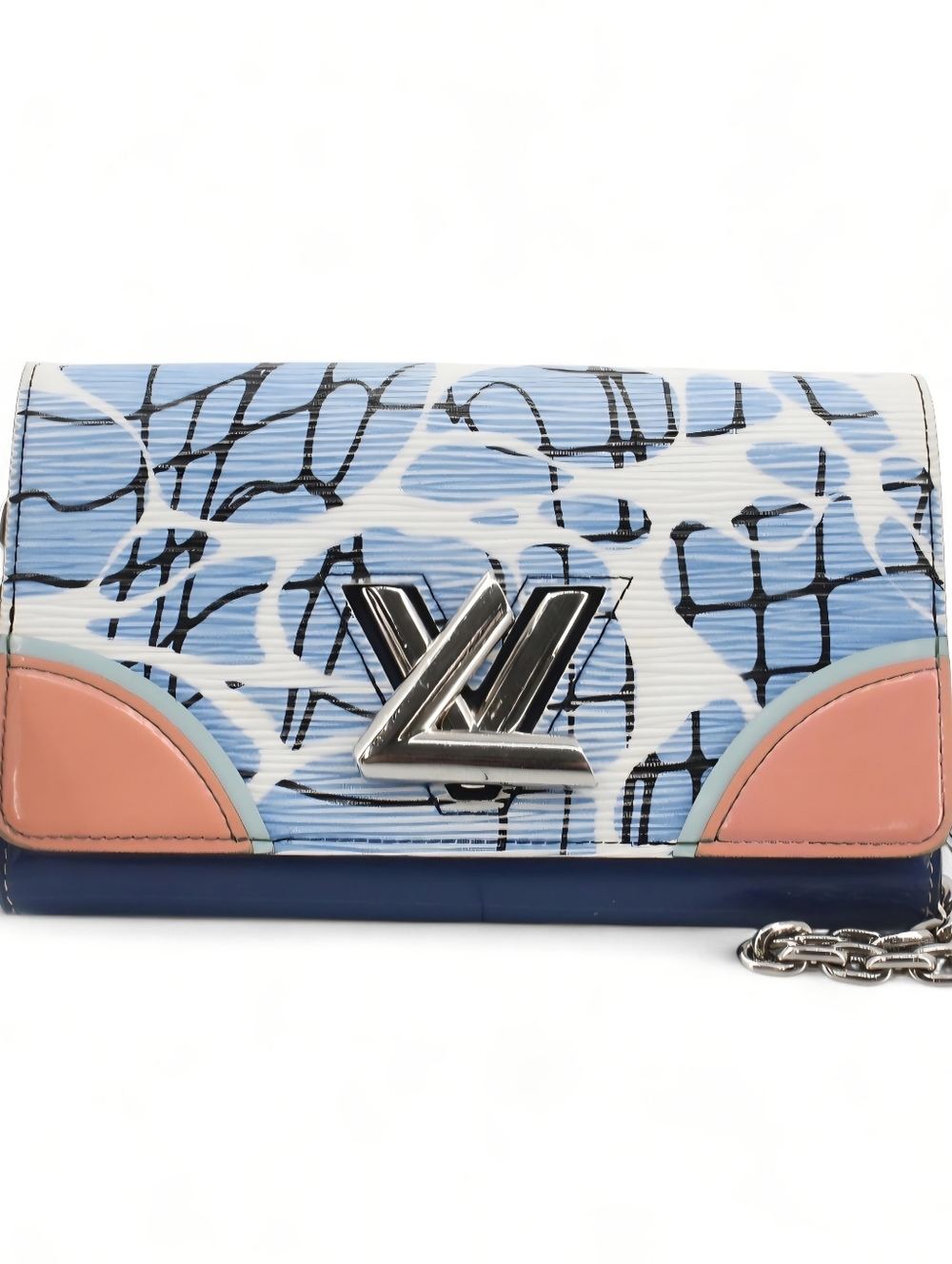 Louis Vuitton Aqua Twist Portefeuille Aqua Shoulder Bag Chain WOC Limited